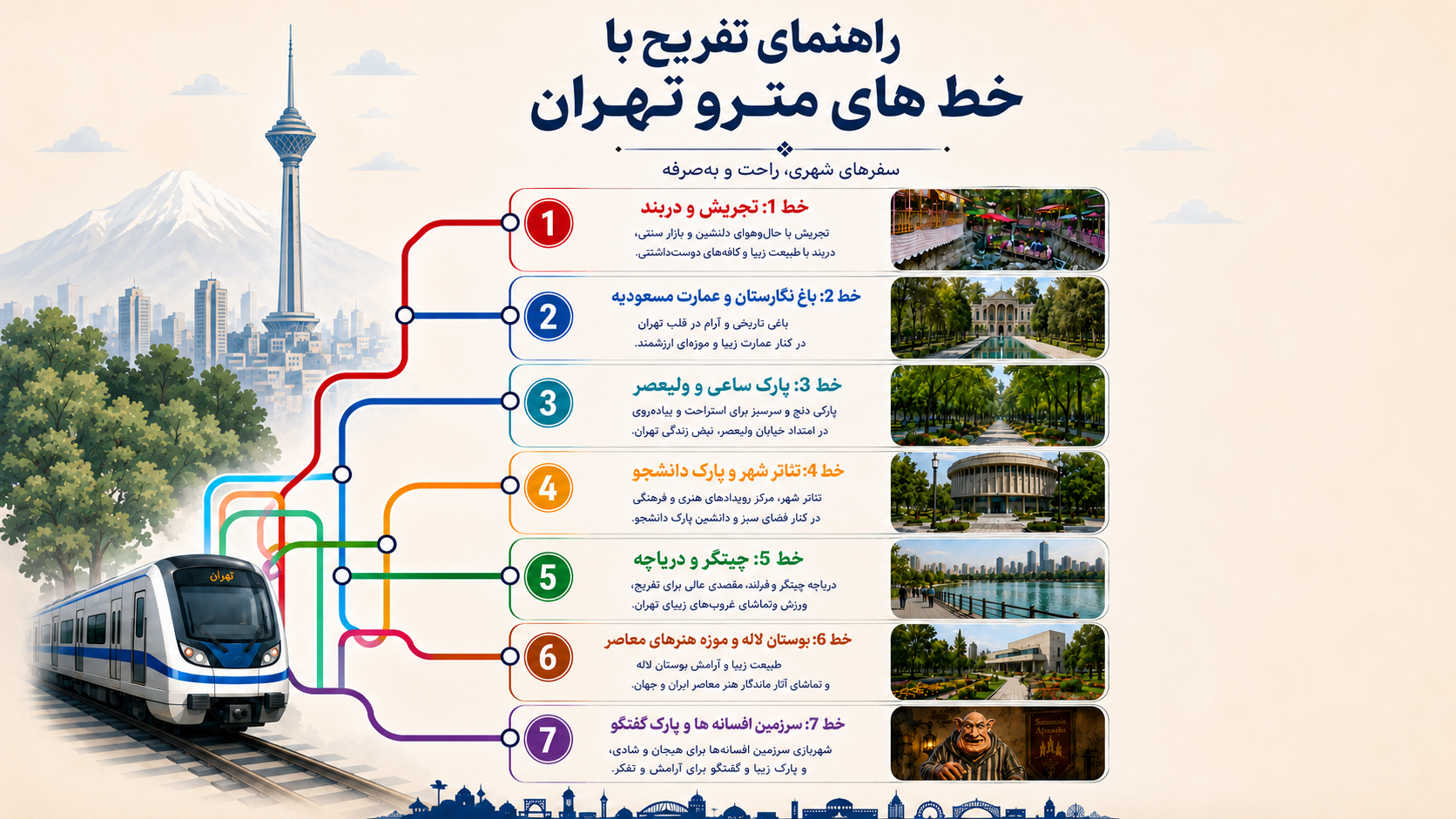 جاهای تفریحی نزدیک مترو؛ بهترین انتخاب ها برای گردش راحت در تهران 2 جاهای تفریحی نزدیک مترو؛ بهترین انتخاب ها برای گردش راحت در تهران